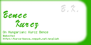 bence kurcz business card